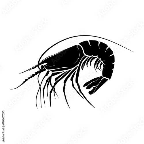 Prawn illustration silhouette graphic vector