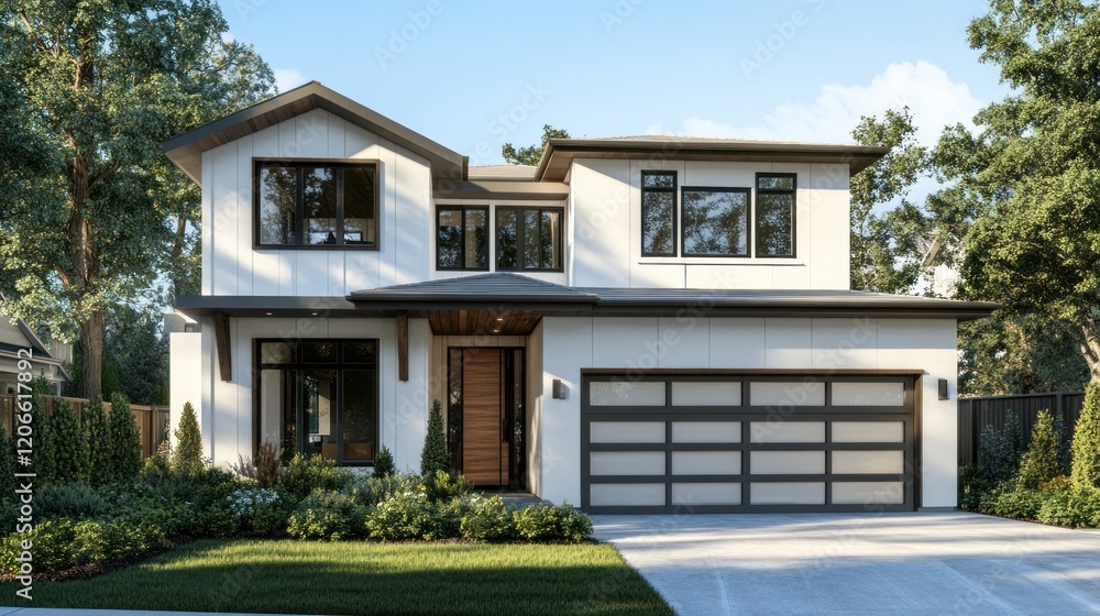 Modern Farmhouse with White Siding Modern Farmhouse with White Siding