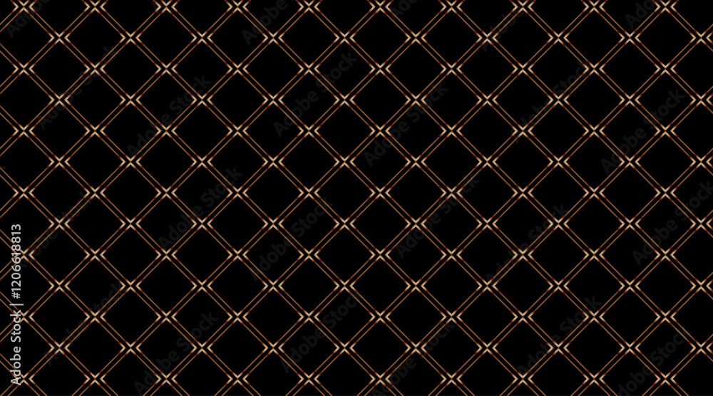 Fototapeta premium Seamless pattern design with square geometric shape | Luxury stroke diamond shape pattern design with golden colour