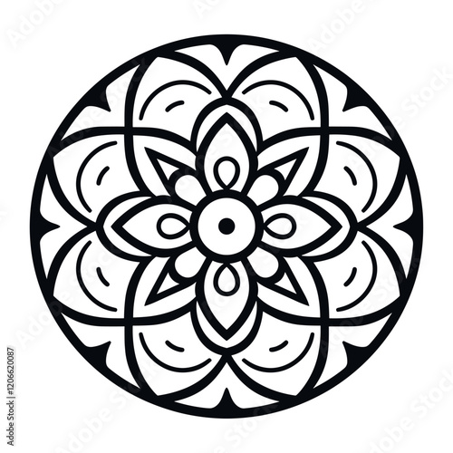 Islamic ornament in rounded circle shape pattern design art vector
