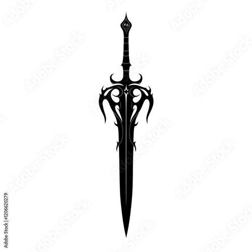 Sword silhouette weapon design vector