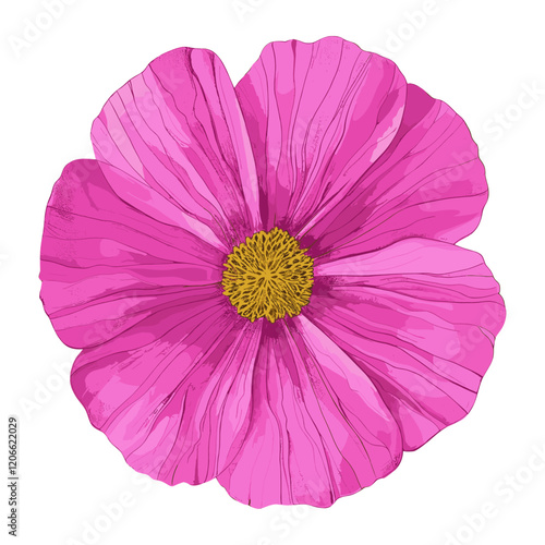Magenta Cosmos illustration drawing flower vector