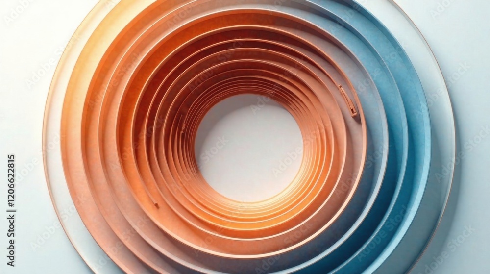 Fototapeta premium Abstract Concentric Rings of Warm and Cool Hues, a Visually Striking Design Element for Modern Interiors