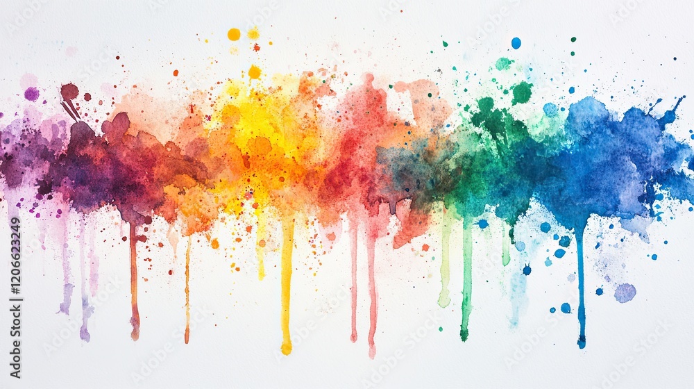 Vibrant Watercolor Splashes Create Light and Airy Atmosphere Vibrant Watercolor Splashes Create Light and Airy Atmosphere