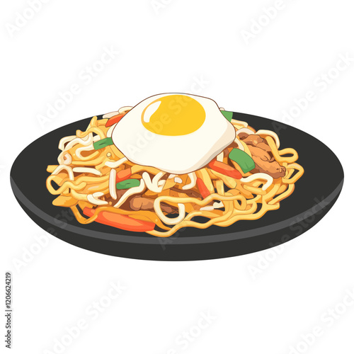 Yakisoba illustration transparent background vector