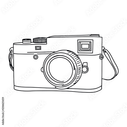 Film camera art drawing line vector