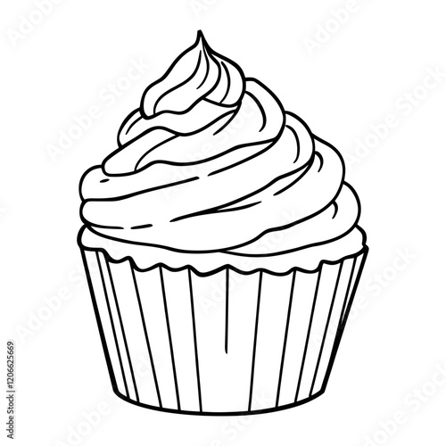 Cupcake dessert drawing art vector