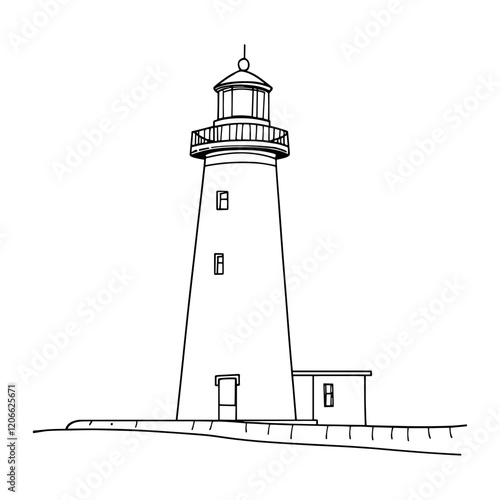 Lighthouse architecture drawing beacon vector