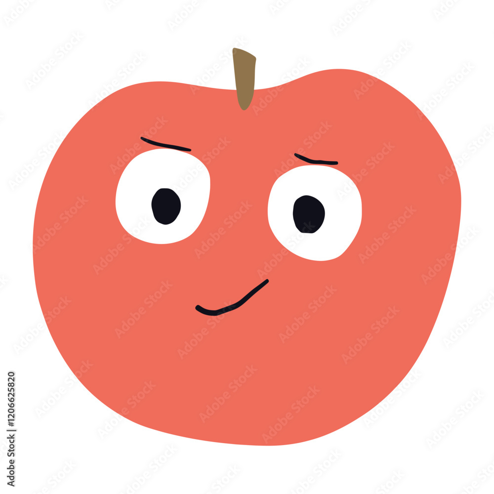 Obraz premium vectorApple expressive whimsical cartoon