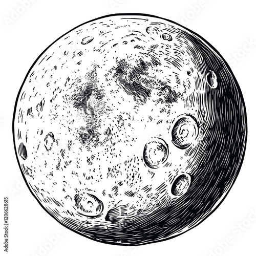Moon black white art vector