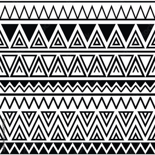 Seamless pattern, ethnic background, geometric ornament, vector design, border