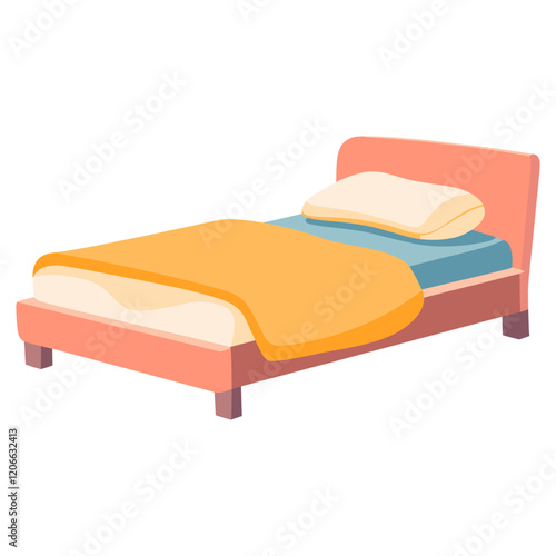 Bed illustration furniture simple vector