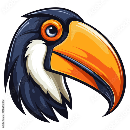 Toucan head retro logo illustration animal vector vector