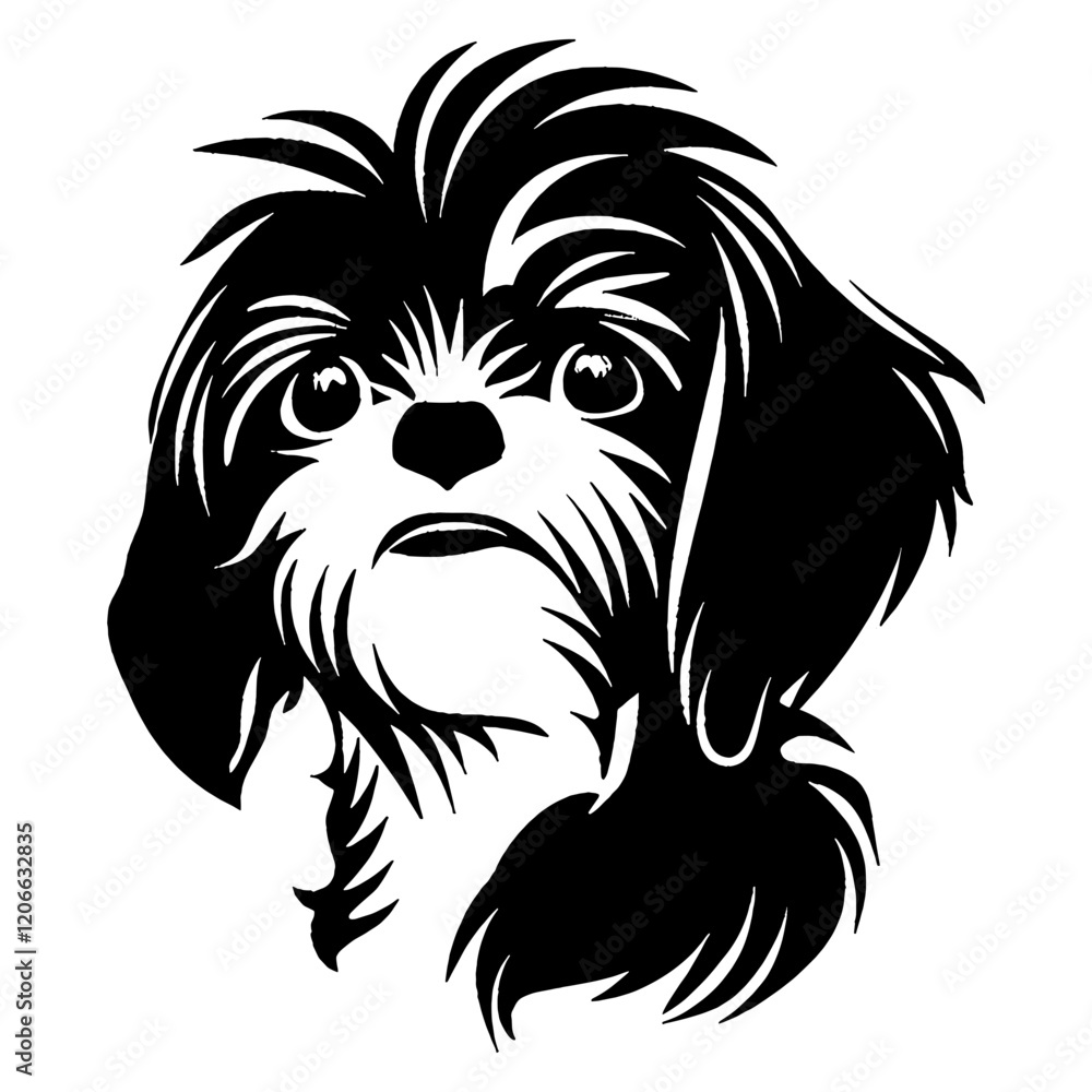 Fototapeta premium Collection portrait dog illustration silhouette graphic vector