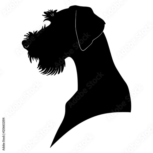 Collection portrait Airedale Terrier dog silhouette animal canine vector