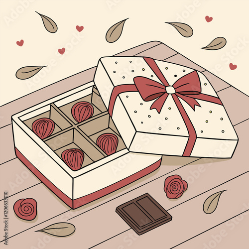 A beautifully wrapped Valentine's Day gift box