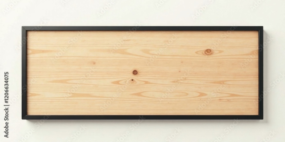 Horizontal Light Wood Panel in a Black Frame Ideal for Displaying Your Message Horizontal Light Wood Panel in a Black Frame Ideal for Displaying Your Message