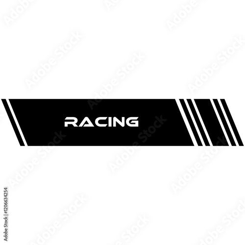 Racing stripe banners, checkered pattern vector set, flag, speed line design vector graphics for motorsports, car racing, track finishing. motocross labels or logotypes for winners