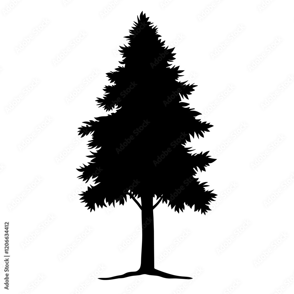 Fototapeta premium Bamboo tree silhouette illustration black vector