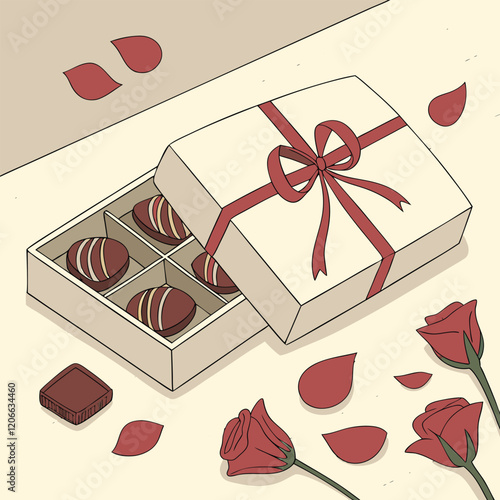 A beautifully wrapped Valentine's Day gift box