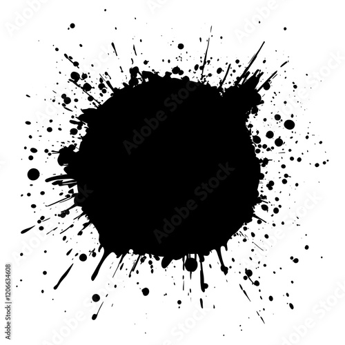 Individual black ink splash abstract splatter artistic vector