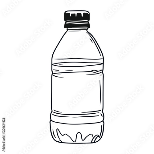 Drinking water bottle drawing art sketch vector