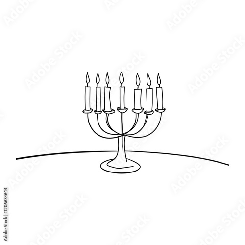 Menorah candle candles menorah line vector