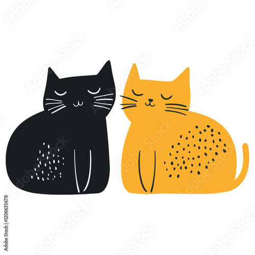 Cats illustration animals simple vector