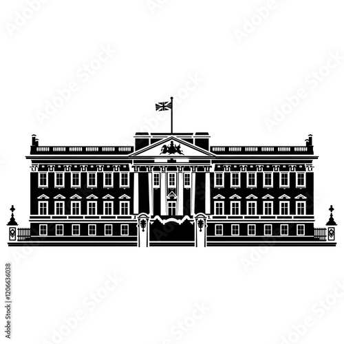Buckingham Palace architecture palace illustration vector