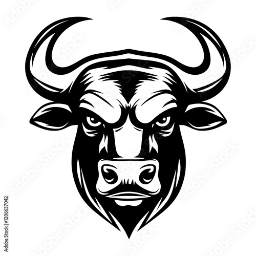 Bull illustration stencil animal vector