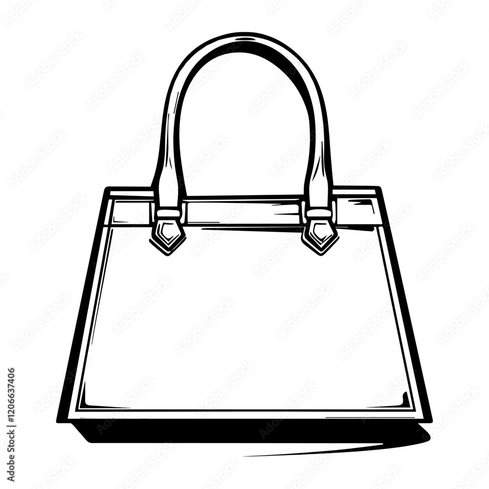 Simple handbag outline icon linear illustration accessories accessory vector Simple handbag outline icon linear illustration accessories accessory vector