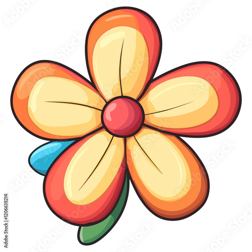 Real yellow flower illustration petals asteraceae vector