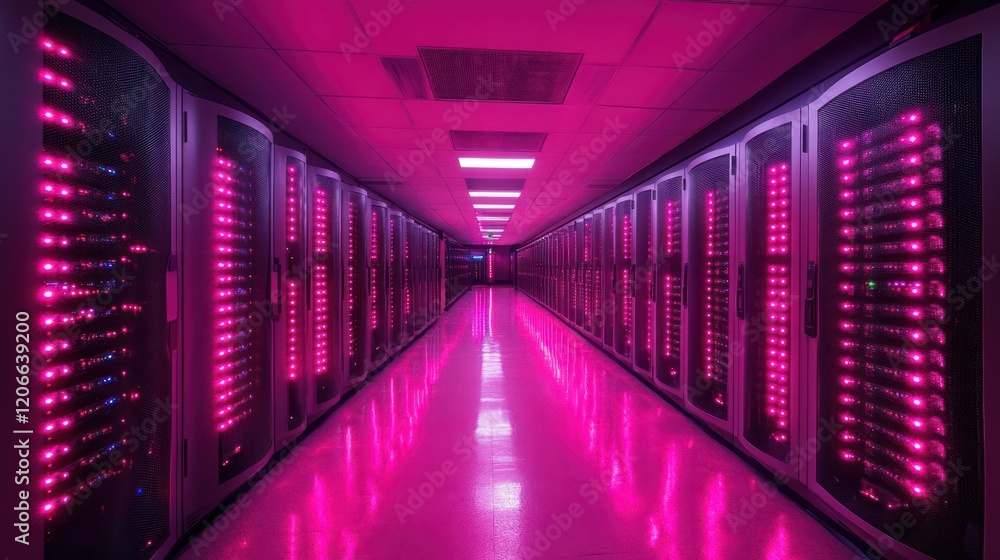 Illuminated Server Room: A Glimpse into the Heart of Digital Infrastructure Illuminated Server Room: A Glimpse into the Heart of Digital Infrastructure