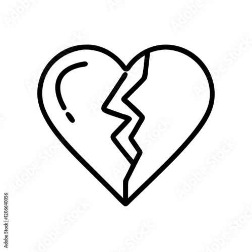 broken heart icon design photo