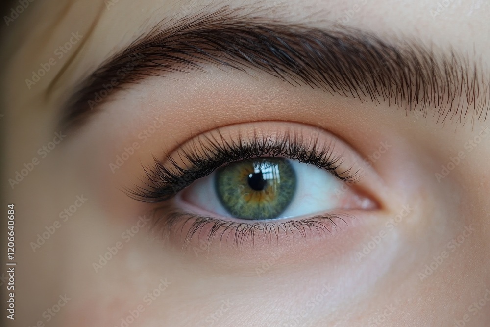 Obraz premium Close-up of a woman's eye with makeup. Ideal for beauty, cosmetics, and fashion websites.