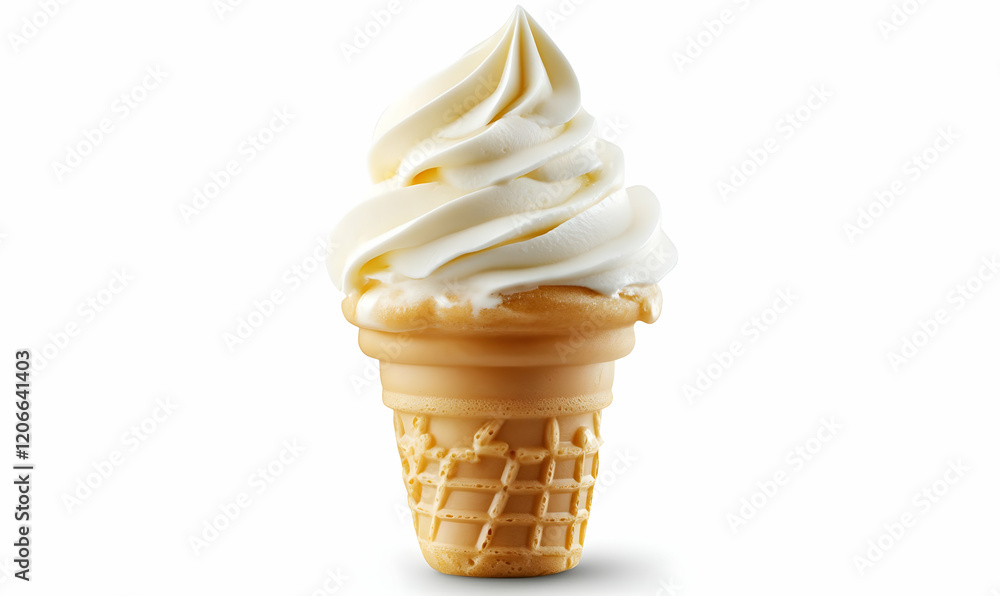 Creamy vanilla soft serve ice cream cone Creamy vanilla soft serve ice cream cone