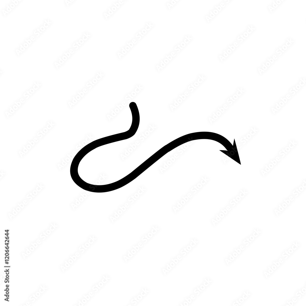 devil tail silhouette icon devil tail silhouette icon
