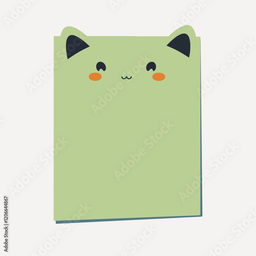 Cute cat sticky notes illustration vector