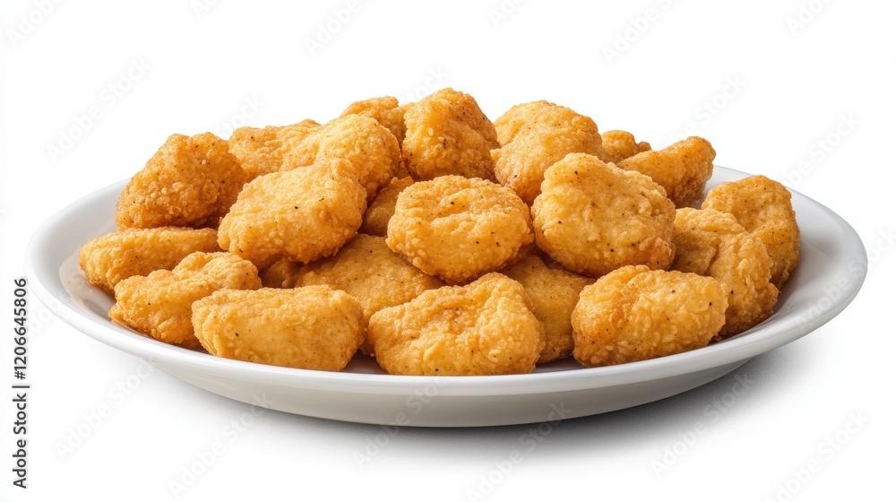 A plate of chicken nugget isolated on white background A plate of chicken nugget isolated on white background