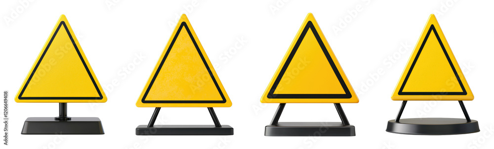 Set of warning triangle signs for safety awareness Set of warning triangle signs for safety awareness