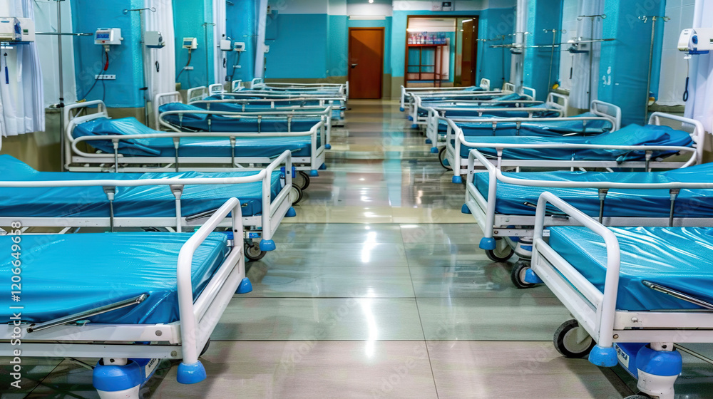 Desolate hospital hallway with empty patient beds under dim lighting, evoking a sense of financial struggle, shutdown, and bleak healthcare conditions in a sterile environment.
Desolate hospital hallway with empty patient beds under dim lighting, evoking a sense of financial struggle, shutdown, and bleak healthcare conditions in a sterile environment.