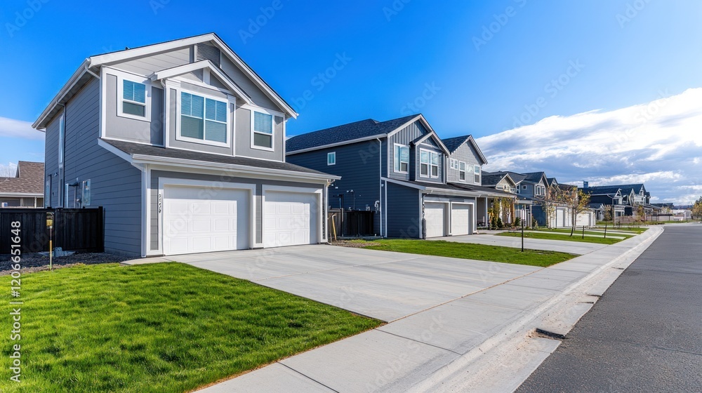 Fototapeta premium Suburban Homes on a Sunny Day
