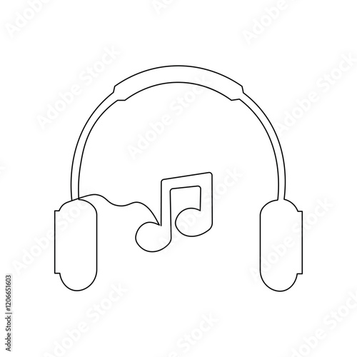 Music icon single-line art elegantly portrays the soul of music, using a continuous line to symbolize harmony, rhythm, and the universal language of melody.