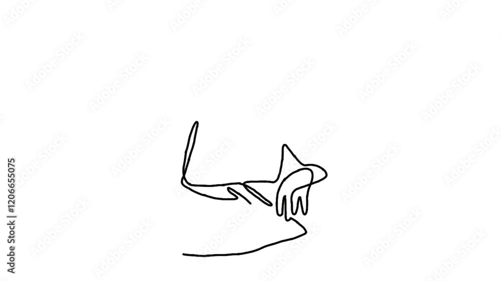 Continue line animation of businessman is writing a company plan Continue line animation of businessman is writing a company plan
