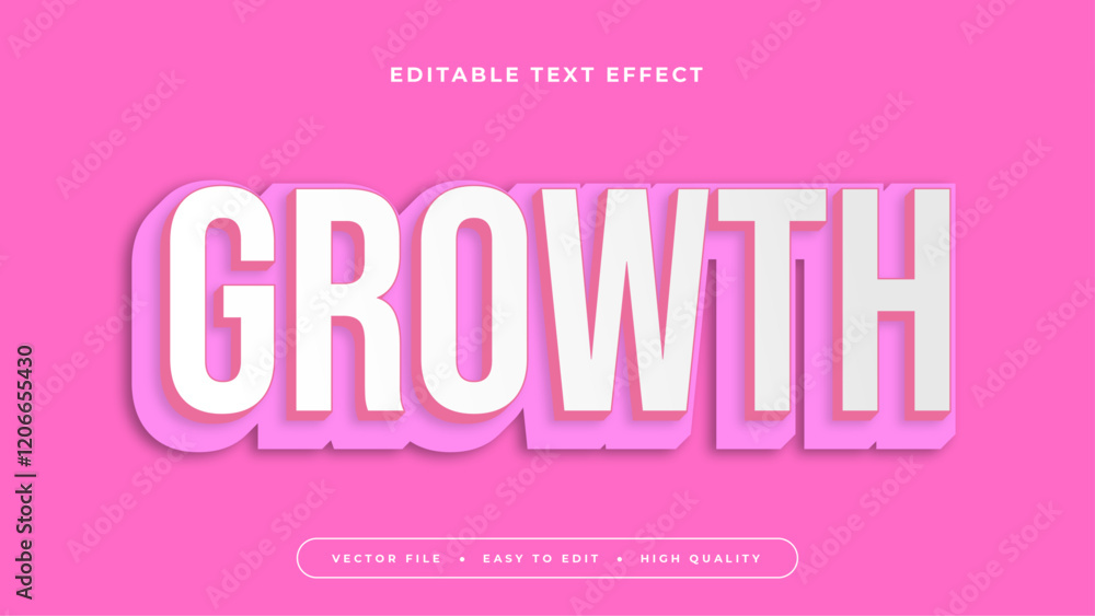 growth editable text effect with white pink bold gradient style growth editable text effect with white pink bold gradient style