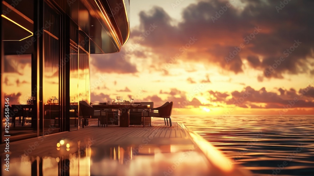 Fototapeta premium Luxury Yacht Sunset