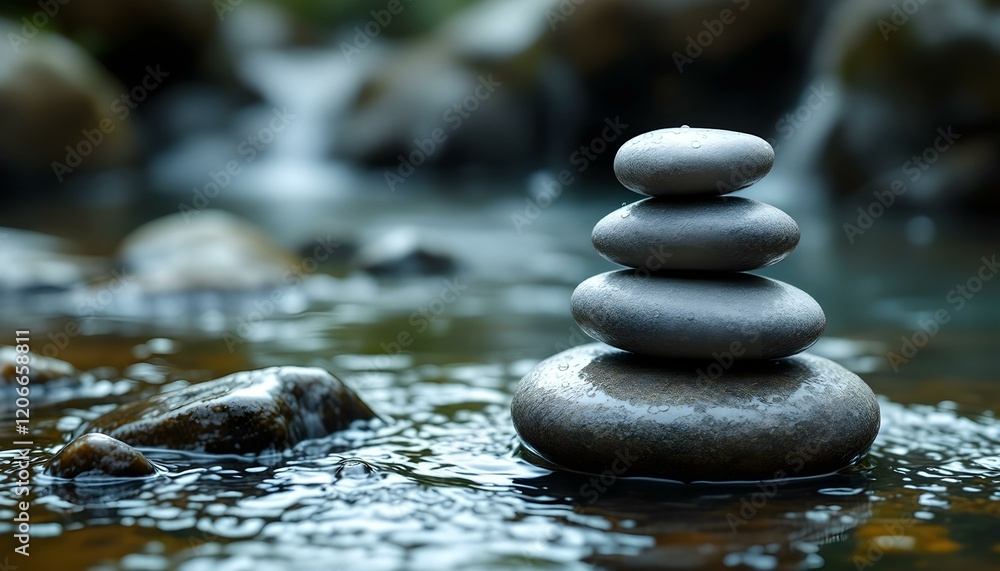 zen, stones, asymmetrical, stack, rugged, textures, rock, water, stream, gentle, wet, droplets, surfaces, ripples, splashes, photorealistic, detail, soft, natural, lighting, harmony, balance, serene, zen, stones, asymmetrical, stack, rugged, textures, rock, water, stream, gentle, wet, droplets, surfaces, ripples, splashes, photorealistic, detail, soft, natural, lighting, harmony, balance, serene,