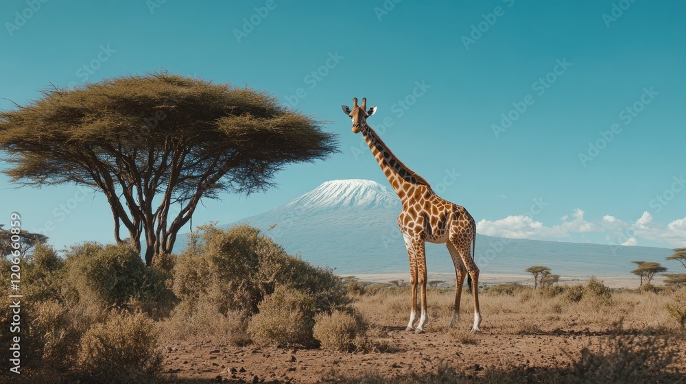Obraz premium Giraffe in African Landscape