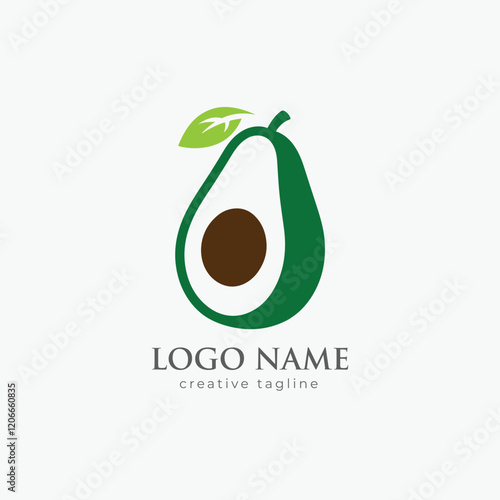 Avocado logo, avocado oil, avocado icon, eco, leaf, vegan, fresh natural avocado logo fully editable vector template