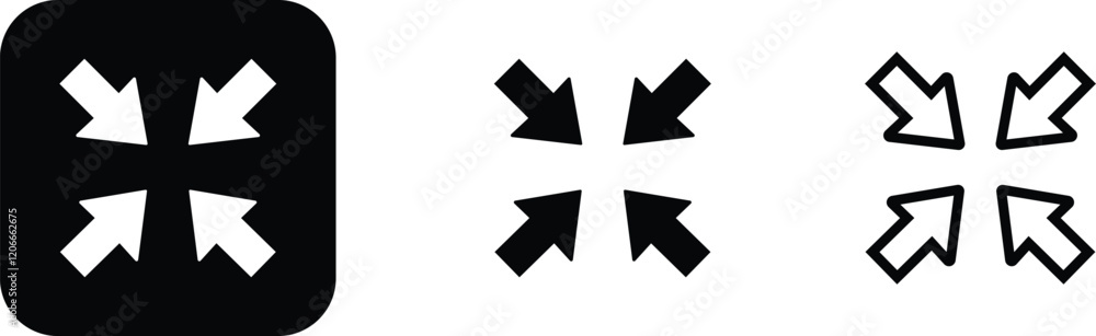 Maximize icon logo design Full Screen Arrow and Exit Screen Icons Black Silhouette flat line set. Minimalist with arrows pointing outward, representing zoom or expand functions in digital interfaces Maximize icon logo design Full Screen Arrow and Exit Screen Icons Black Silhouette flat line set. Minimalist with arrows pointing outward, representing zoom or expand functions in digital interfaces
